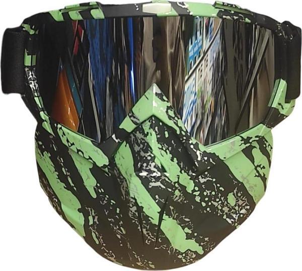 Tex 710 Jet Maske Bisiklet Motosiklet Kayak Çok Amaçlı Maske Aynalı Gözlük Yeşil - Image 1