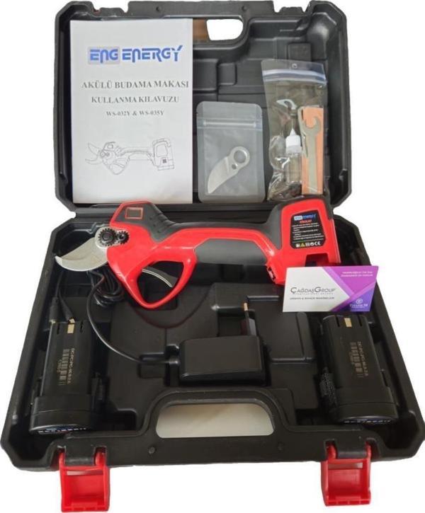 Energy WS-032Y Akülü Budama Makası 32mm 2 Bataryalı Set  - Image 1