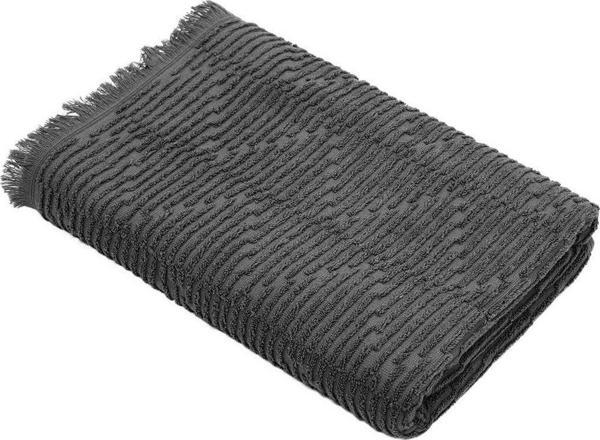 Anisa Banyo Havlusu %100 Pamuk Penye Jakarlı Antrasit 80x150 Cm - Image 1