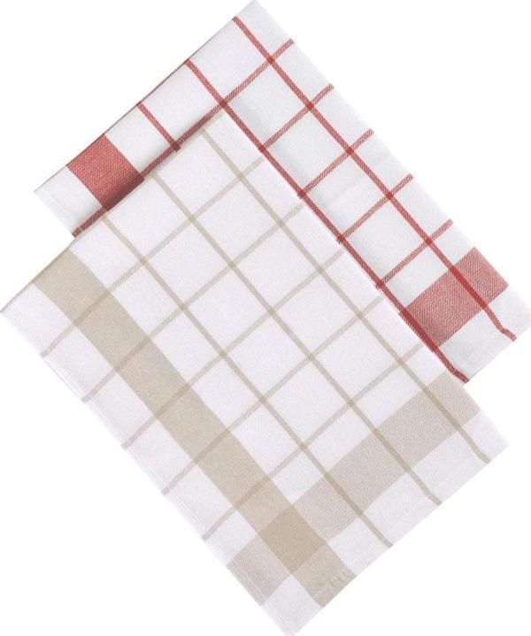 Esila 2'li Kurulama Bezi %100 Pamuklu İplik Boyalı Özel Dokuma Bej-Terra 45X65 Cm - Image 1