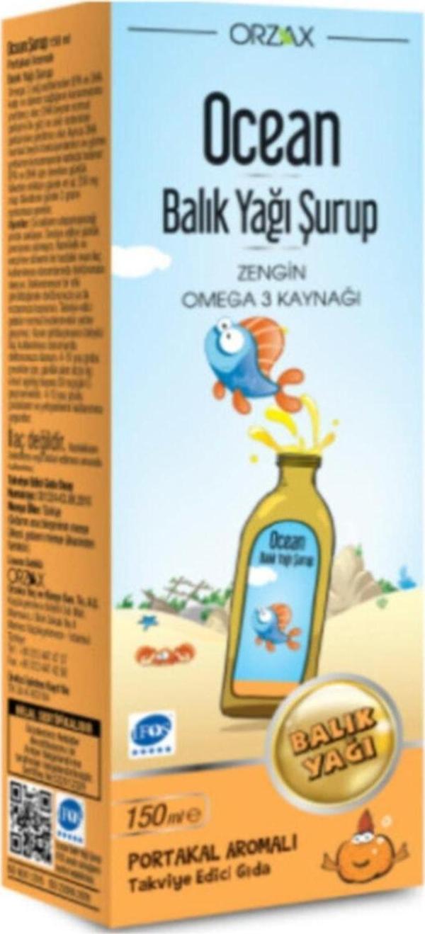 Ocean Portakal Aromalı Balık Yağı Şurup 150 ml - Image 1