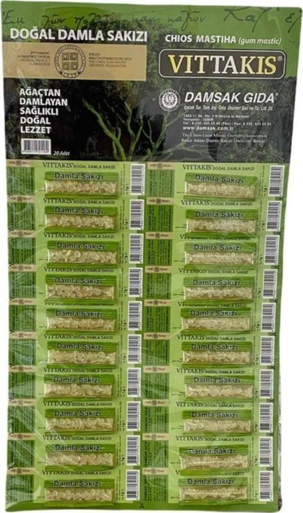Vittakis Damla Sakızı Kartela Damsak Vittakis 1 gr x 20 - Image 1