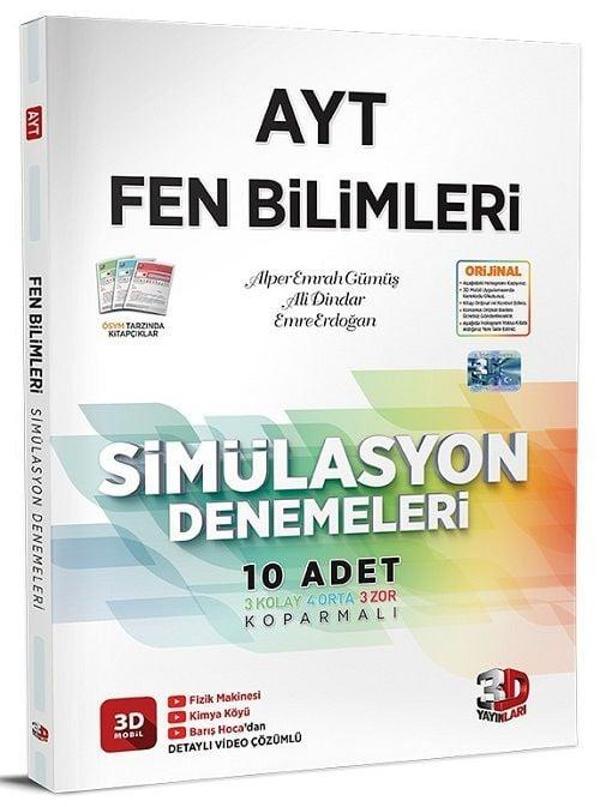 3D Yayınları YKS AYT Fen Bilimleri Simülasyon 10 Deneme Video Çözümlü - 3D Yayınları - Image 1