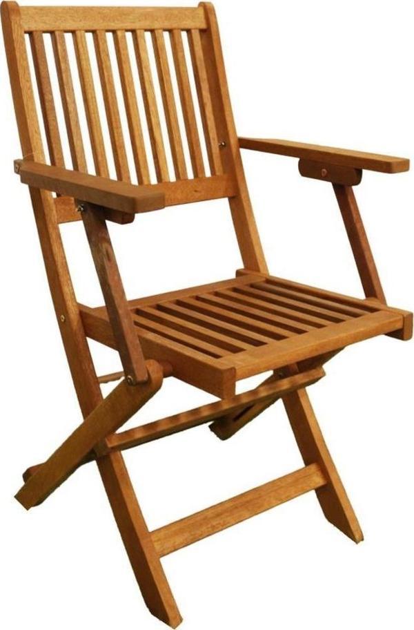 T. Concept Ahşap Kollu Katlanır Sandalye,Bahçe Balkon Teras - Image 1
