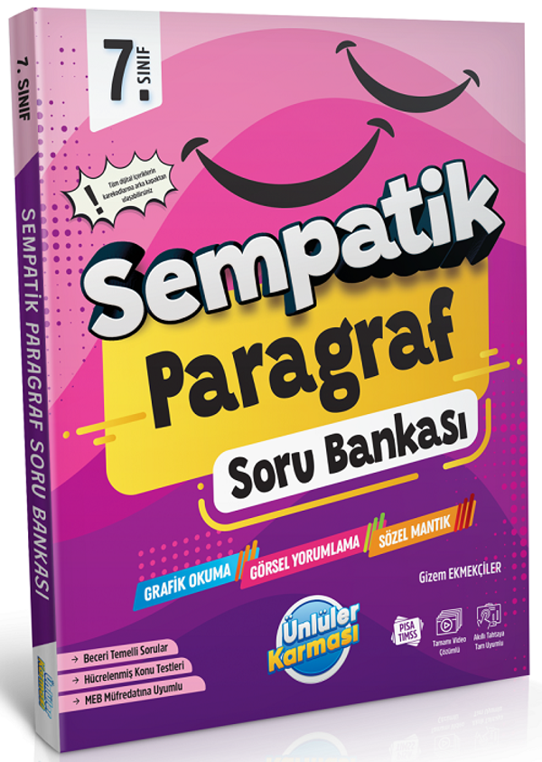 Ünlüler 7. Sınıf Paragraf Sempatik Soru Bankası Ünlüler Yayınları - Ünlüler Karması Yayınları - Image 1