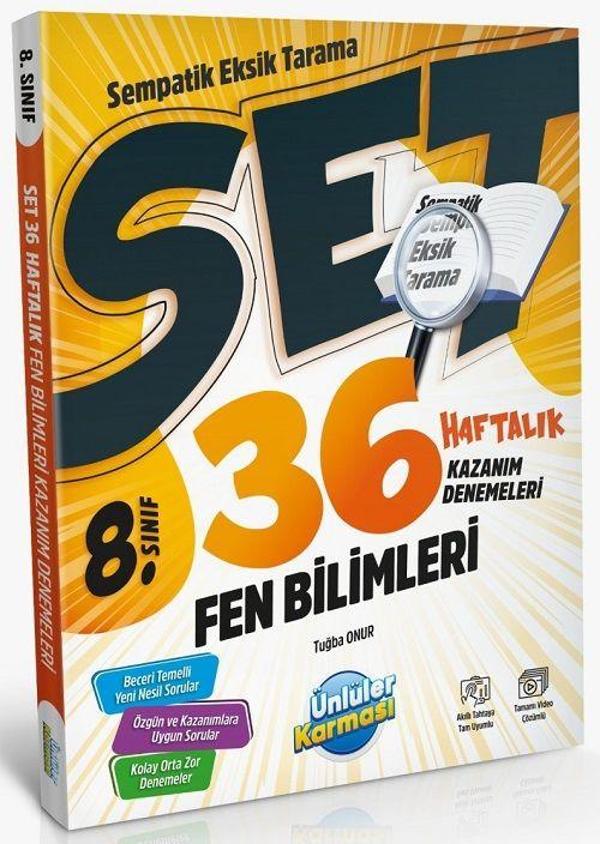 Ünlüler 8. Sınıf Fen Bilimleri SET 36 Haftalık Kazanım Denemeleri Ünlüler Yayınları - Ünlüler Karması Yayınları - Image 1