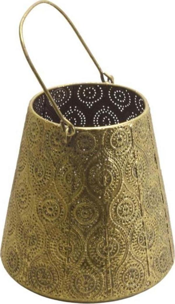 T.Concept Dekoratif Parlak Simli Eskitme Metal Mumluk Gold - Image 1