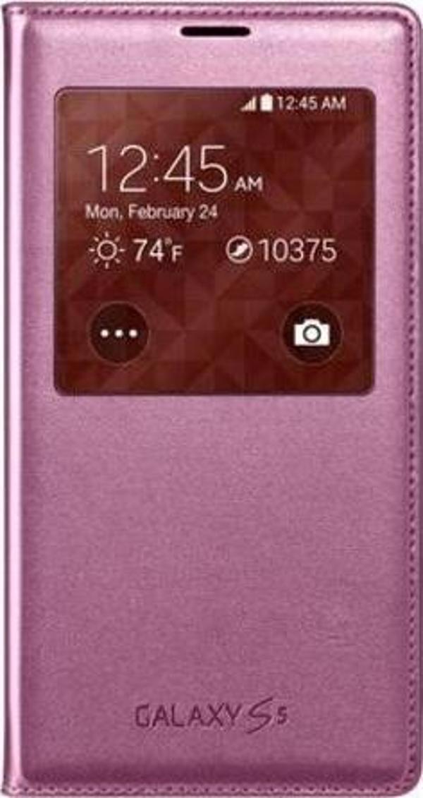 Samsung S5 S-View Kılıf Noktalı Pembe EF-CG900BPEGWW - Image 1