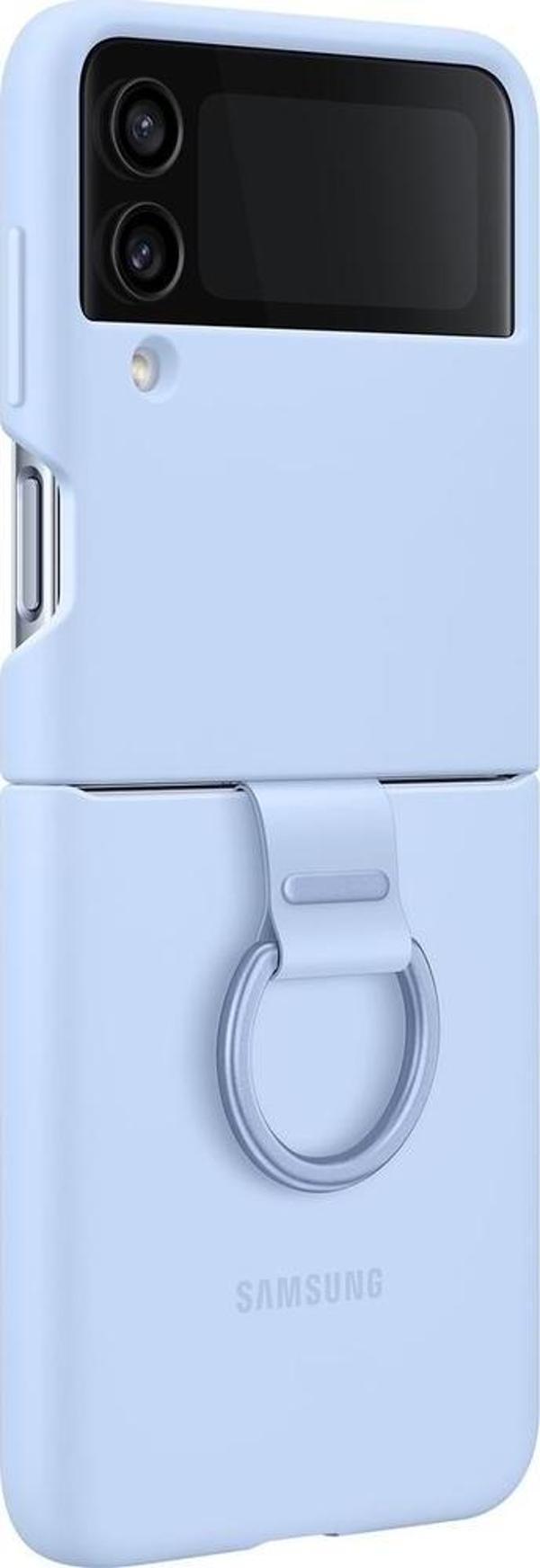 Samsung Z Flip 4 Yüzüklü Silikon Kılıf - Mavi EF-PF721TLEGWW - Image 1
