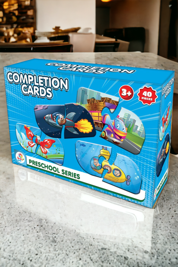 Eğitici Tamamlama Kartları İngilizce Öğrenme Oyun Seti | Kutulu Puzzle Oyun Set LC7491 - Image 1