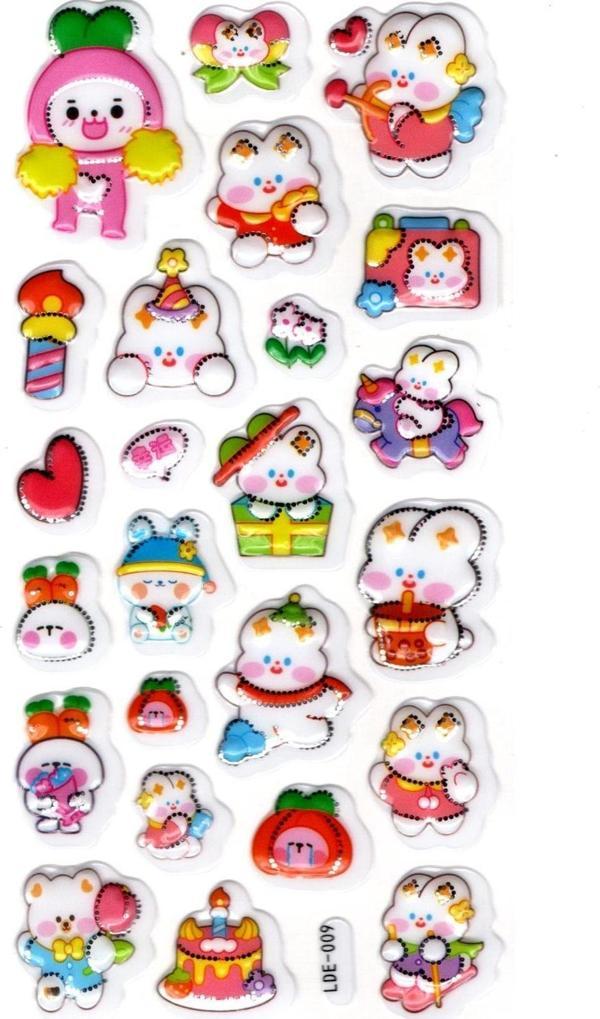Sticker Kabartmalı Stiker Defter Planlayıcı Etiket (Lde009)-19x9cm - Tavşan Partisi - Image 1
