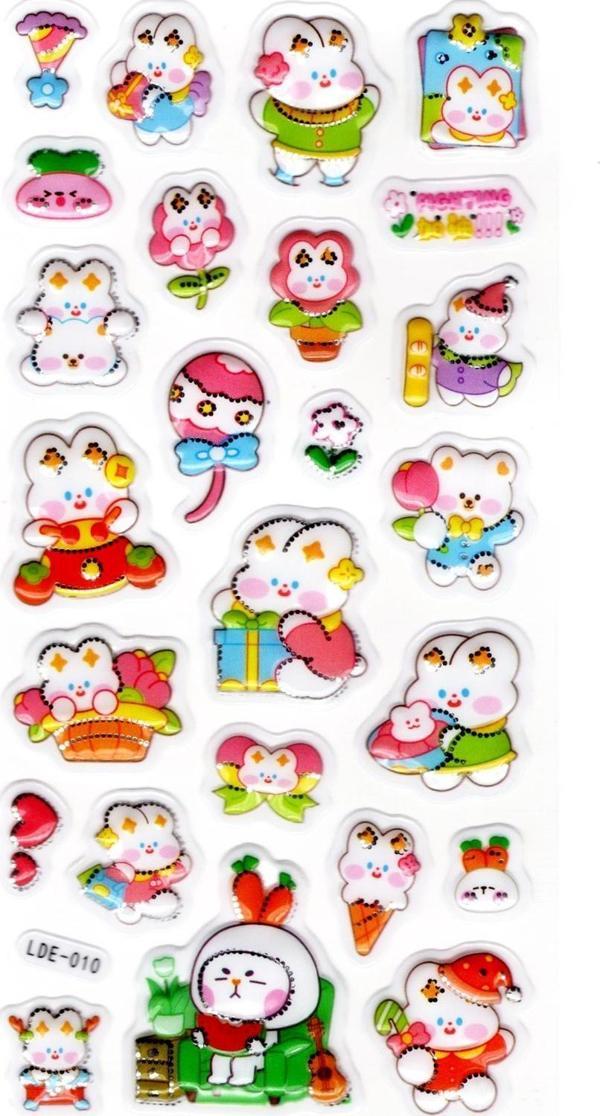 Sticker Kabartmalı Stiker Defter Planlayıcı Etiket (Lde010)-19x9cm - Tavşan Partisi - Image 1