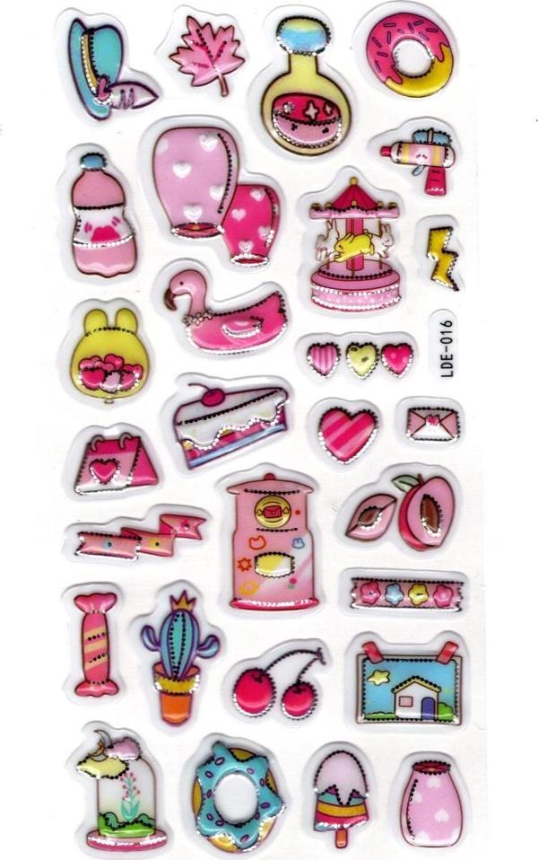 Sticker Kabartmalı Stiker Defter Planlayıcı Etiket (Lde016)-19x9cm - Lunapark Şapka - Image 1