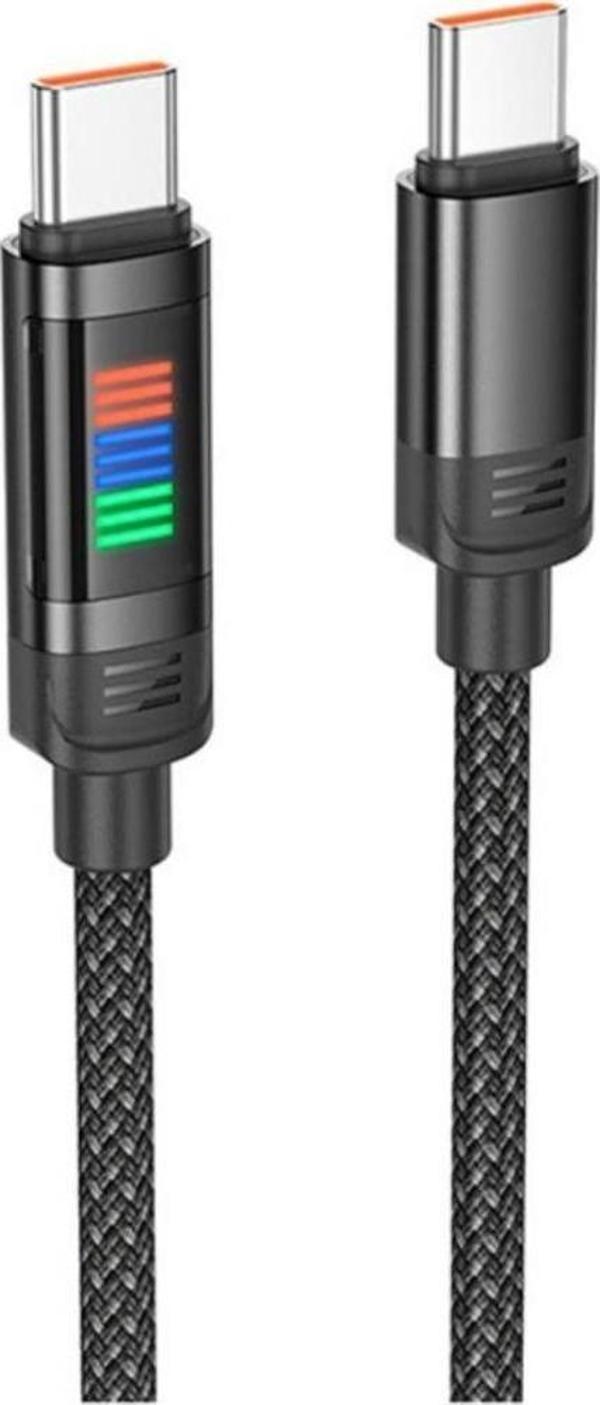 Coofbe Super Şarj Örgü Halat 100W  Type-C to Type-C Şarj Kablosu Type-C Hızlı Data ve Şarj Kablosu - Image 1