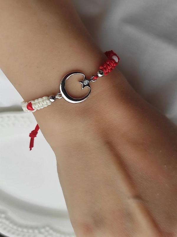 Amabel Jewelerys Türk Bayrağı Figürlü Makrome Icardi Bileklik (23 Nisan Özel) - Image 1