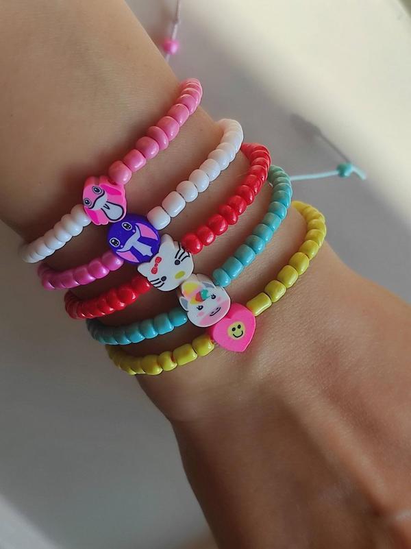 Amabel Jewelerys Çizgi Film Figürlü Kız Çocuk Bileklik Seti ( Lilo, Stitch, Unicorn, Hello Kitty, Gülen Kalp ) - Image 1