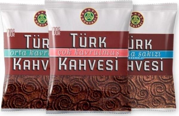Kahve Dünyası 100 Gr Türk Kahvesi Deneme Paketi 3'lü - Image 1