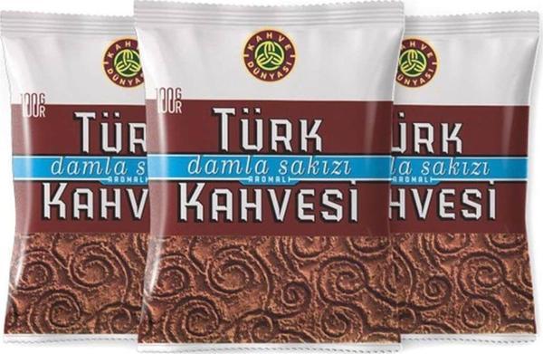 Kahve Dünyası Damla Sakızlı Türk Kahvesi 100 gr 3'lü Paket - Image 1