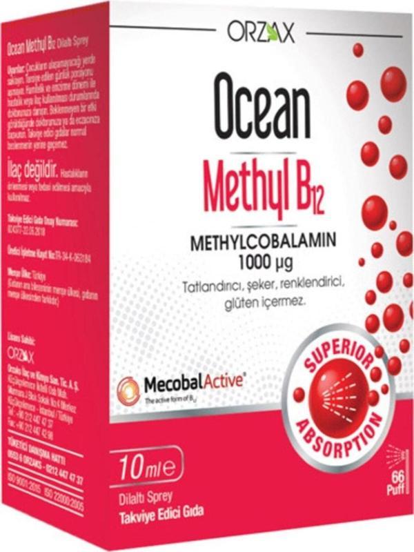 Ocean Methyl B12 Sprey 1000 mg 10 ml 3 Adet - Image 1