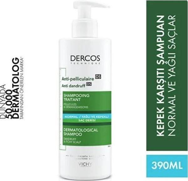 Vichy Dercos Anti-Dandruff Şampuan Normal ve Yağlı Saçlar için Kepek Karşıtı 390 ml - Image 1