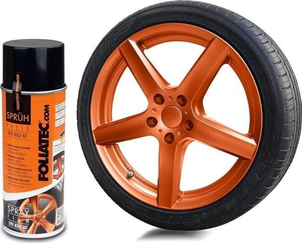 Foliatec Jant Metal Sprey Folyo Yüzey Kaplama Seti 2x400ml. Metalik Bakır Mat - Image 1