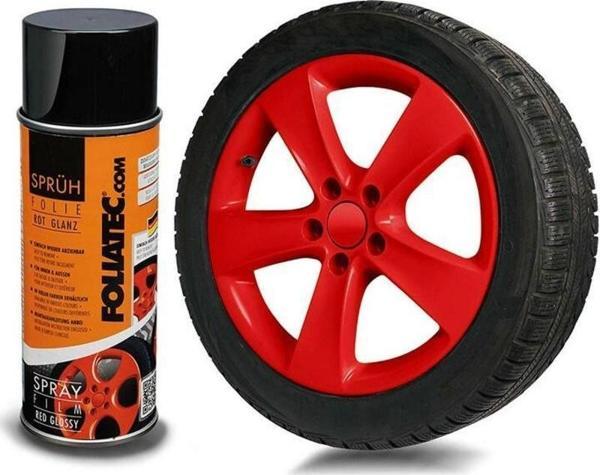 Foliatec Jant Metal Sprey Folyo Yüzey Kaplama Seti 2x400ml. Parlak Kırmızı - Image 1