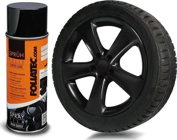 Foliatec Jant Metal Sprey Folyo Yüzey Kaplama Seti 2x400ml. Parlak Siyah - Image 1