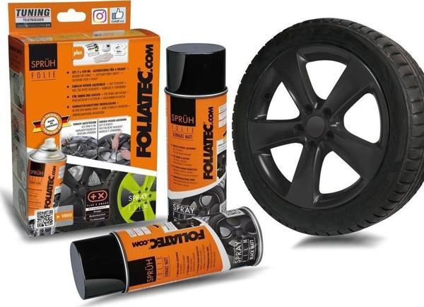 Foliatec Jant Metal Sprey Folyo Yüzey Kaplama Seti 2x400ml. Siyah Mat - Image 1