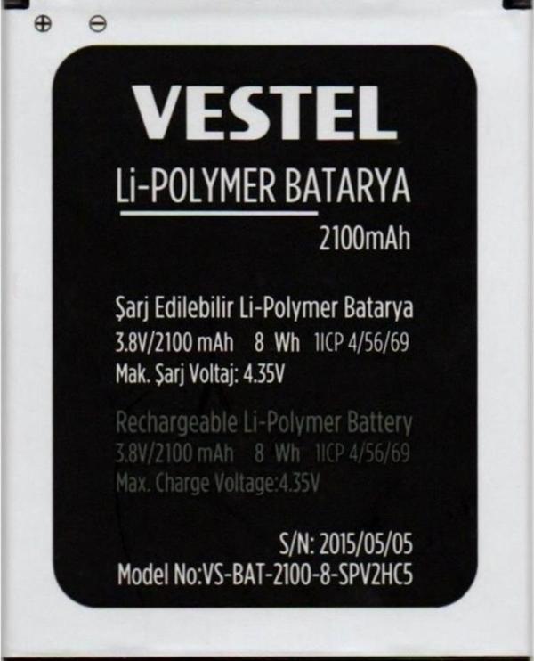 Vestel Uyumlu Venüs V3 5040 Pil Batarya 2100 mAh İthal - Image 1