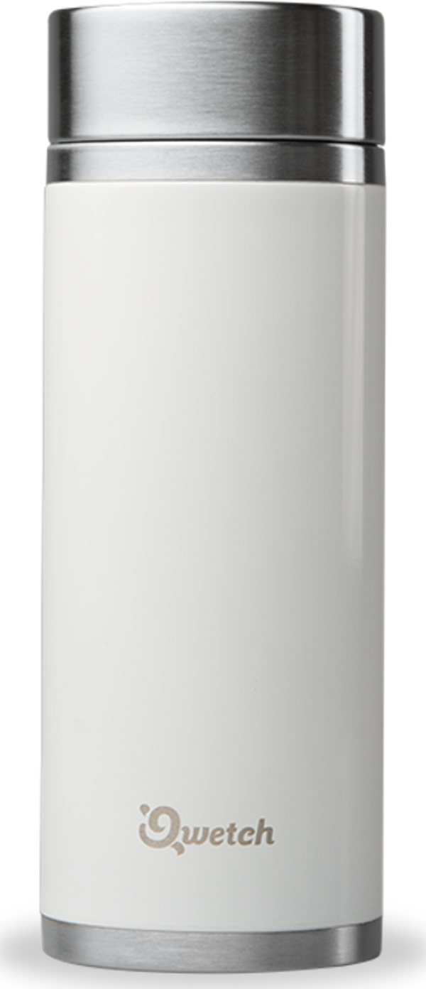 Qwetch QT5030 Isı Yalıtımlı 400 ml Termos - İpeksi Beyaz - Image 1