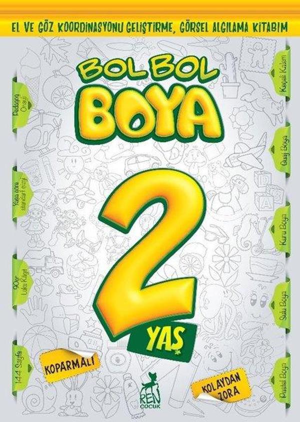 Bol Bol Boya 2 Yaş - Boyama Kitabı - Ren Kitap Yayınevi - Image 1
