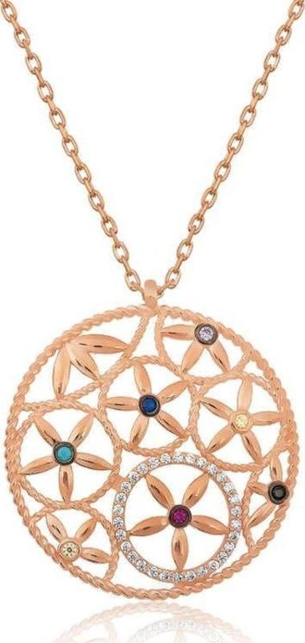 ​​​925 Ayar Gümüş Yaşam Çiçeği Kadın Gümüş Kolye - Image 1