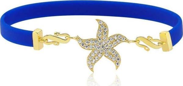 925 Ayar Gümüş Lacivert Deniz Yıldızı Bileklik - Image 1