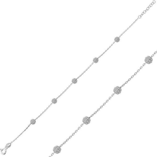 925 Ayar Gümüş Beyaz Toplu Bileklik - Image 1