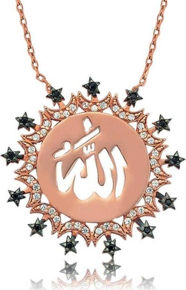 Gümüş Allah Yazılı Bayan Kolye - Image 1