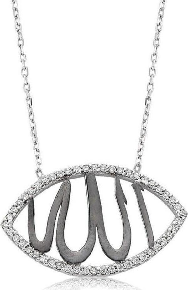 Gümüş Allah Yazılı Bayan Kolye - Image 1