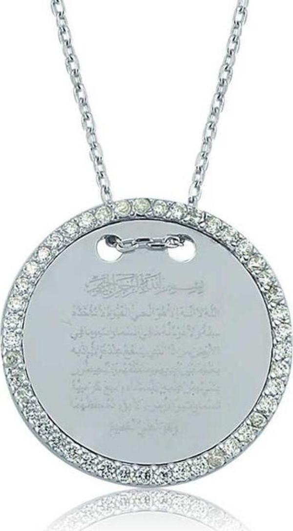 Gümüş Ayete-l Kürsi Plaka Kolye - Image 1