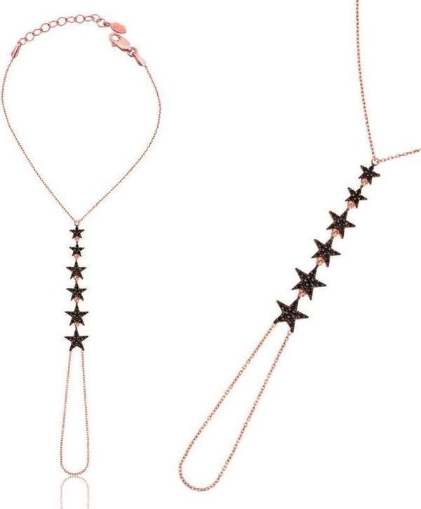 925 Ayar Gümüş Rose Yıldız Şahmeran Bileklik - Image 1