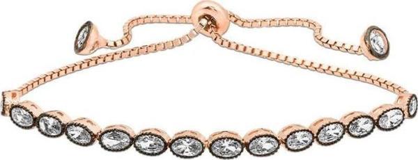 Gümüş Rose Oval Kesim Elmas Montür Asansör Bileklik - Image 1