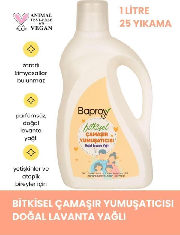 Bitkisel Çamaşır Yumuşatıcısı 1 l Doğal Lavanta Yağlı 25 Yıkama - Image 1