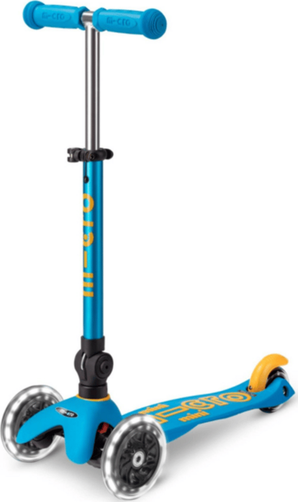 Mini Micro Deluxe Foldable Led Ocean Blue Scooter - Image 1
