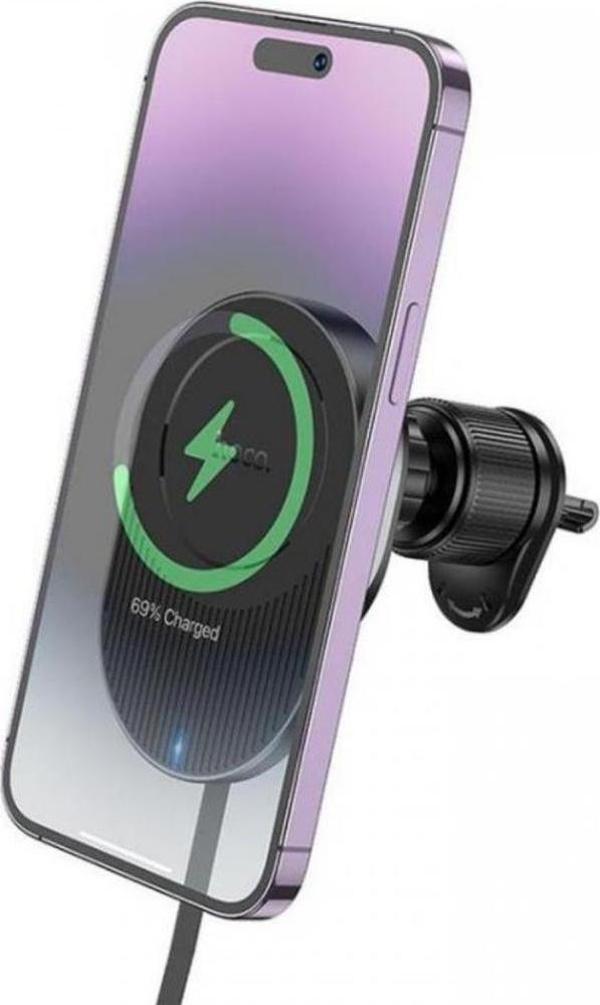Polham 15W Kablosuz Şarjlı ve Type C Kablolu Magsafeli Araç İçi Telefon Tutucu, Kilitli Ultra Stabil - Image 1