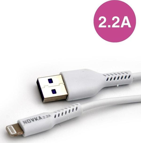 Apple Iphone Uyumlu 2.2 A Lightning & USB Data ve Şarj Kablosu 1 Metre Beyaz Tüm Modellerle Uyumlu - Image 1