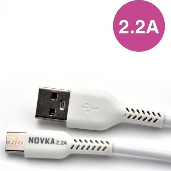 Type-C & USB 2.2 A Şarj Kablosu 1 Metre Beyaz Samsung Oppo Xiaomi Modellerle Uyumlu - Image 1