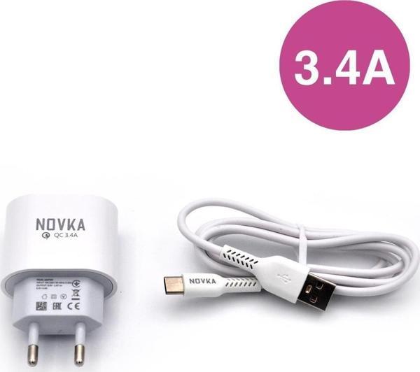 Type-C & USB Girişli 3.4 A Şarj Cihazı 1 Metre Kablo + Adaptör Samsung Oppo Xiaomi Modellerle Uyumlu - Image 1