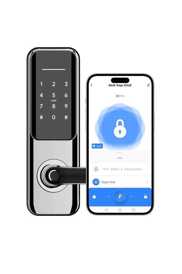 Xenon Smart Akıllı Kapı Kilidi Mobil App Parmak Izi Şifre Rfıd Wi-fi Google Home & Alexa Kontrollü Kilit X8051 - Image 1
