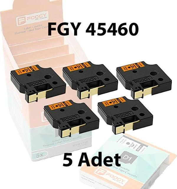   Dymo D1 Muadili Etiket Plastik Turuncu - 12 mm x 7 mt - 45460 Eko Paket 5 li - Image 1
