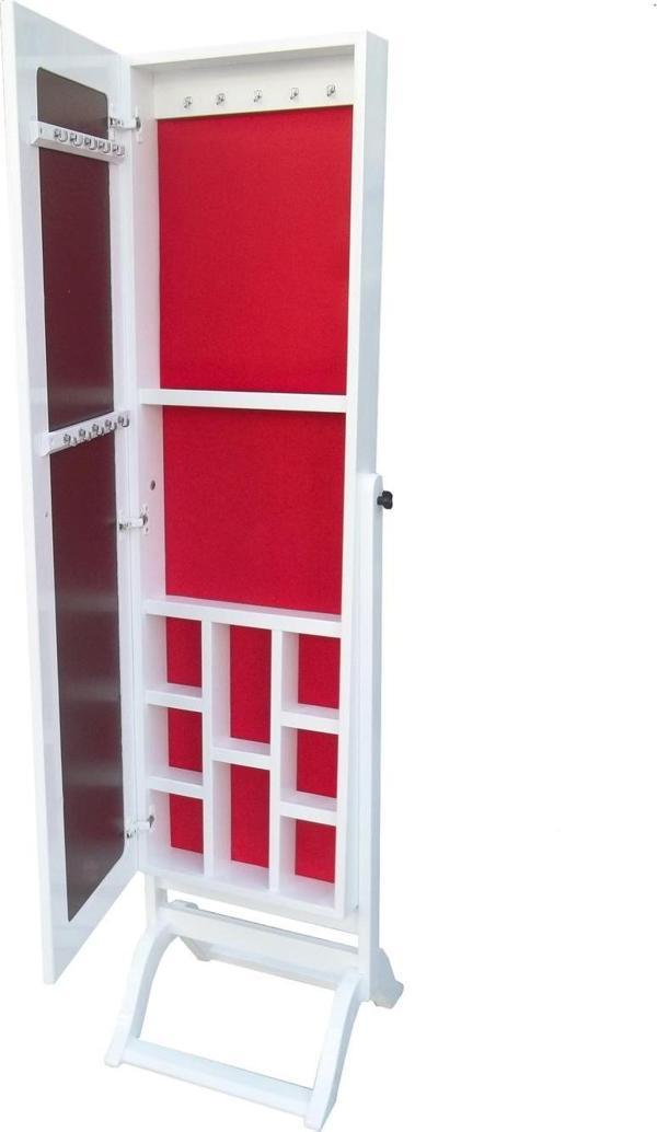 Ayna boy 13677 Takı Dolap Ahşap MDF Parlak Beyaz Lake Natüre Klasik Mobilya El Yapım - Image 1