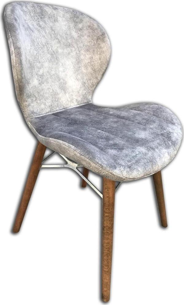 Sandalye 13759 LİLİ Model Kayın RETRO Parlak Ceviz Papel Sırt Dökme sünger Ort - Image 1