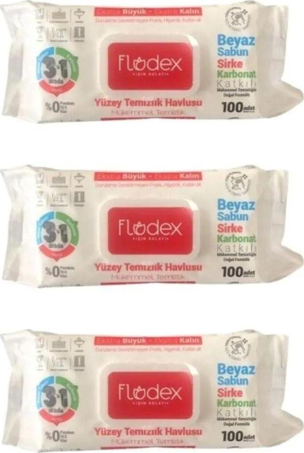 Flodex - Pratik Yüzey Temizlik Havlusu 100Adet - 3 Paket - Image 1